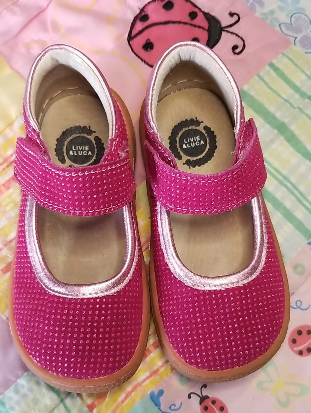 Livie & Luca Pink Mary Jane Shoes with Sparkly Dots Size 8 Gemma